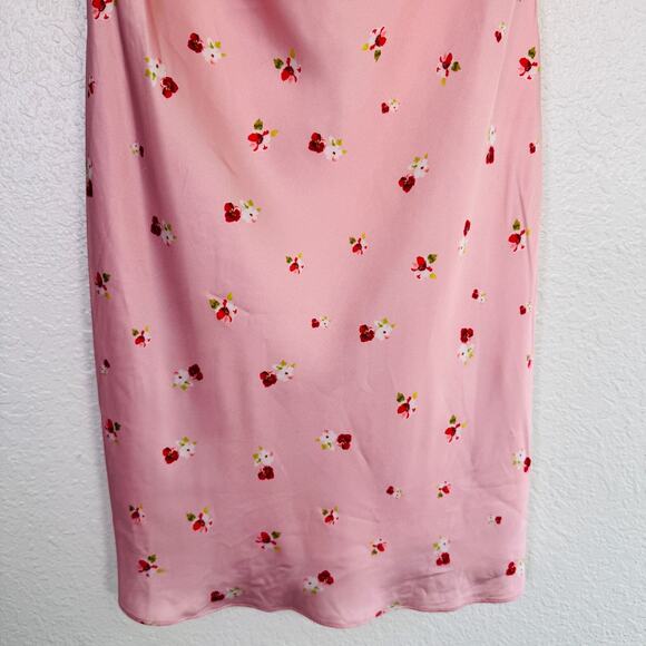 Ieena for MacDuggal Dress Womens 6 Mini Floral Dainty Satin Slip Summer Resort - Picture 5 of 12